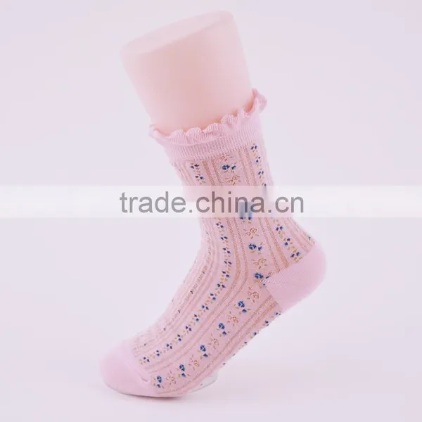 Lady 200N Fashion Socks With Fancy Designs With Ruffle Welt on the Socks Toe Sock