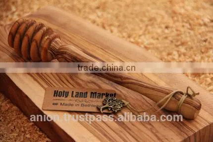 Olive Wood Carved Honey Spoon photo-3