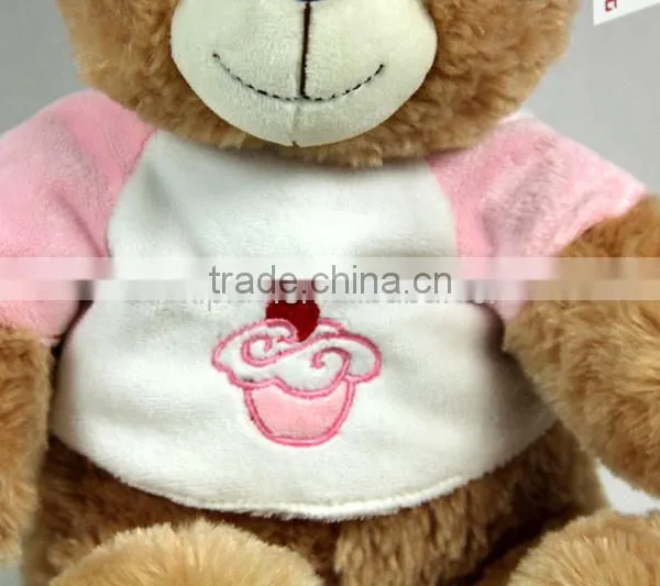 Luckiplus Hot Sale First Class Adorable Icecream Cloth Bear Pink and Blue Safe Technology Toy For Kids photo-4
