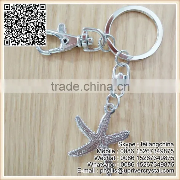 Wholesale Custom Metal Key Ring Popular Silver Crystal Star Keychain photo-3