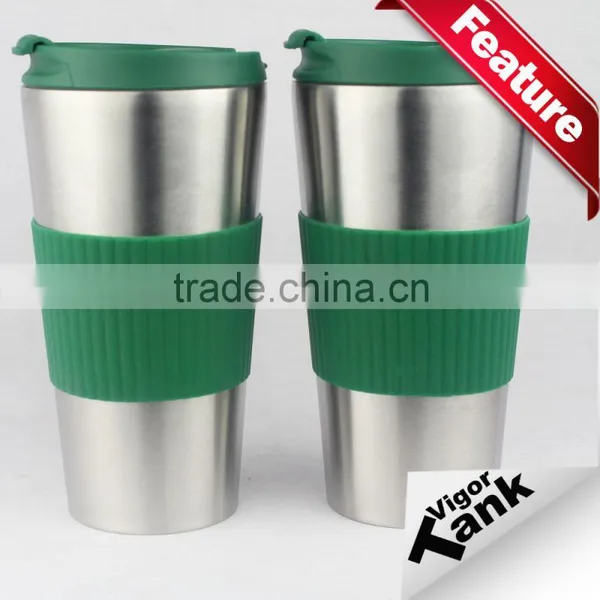 Double Layer Stainless Steel Mug With Leak Proof Lid