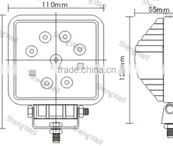 4" 27W 9--32V Square LED Work Light Epistar Led Work Lamp Flood/Spot Beam IP67 Led Work Light 27w