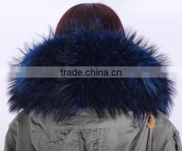 Real Raccoon Fur Collar/scarf/fur Accessories on Coat/ Fur Stripes KZ160084 photo-5