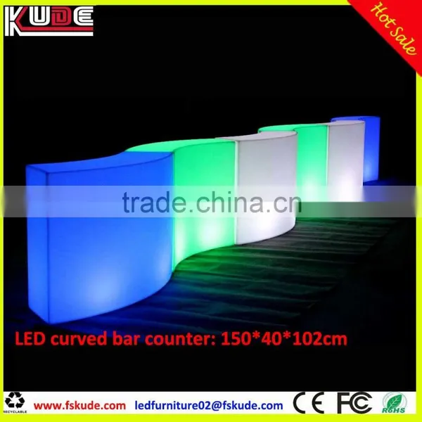 Led Light up Curves Bar Counter With LED RGB Light Changing photo-2