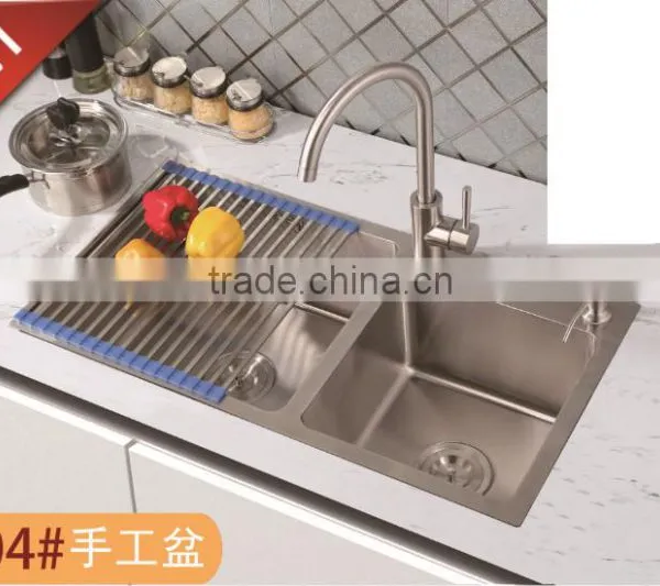 Top-Mount / Drop In Stainless Steel Double Bowl Kitchen Sink 8142B photo-2