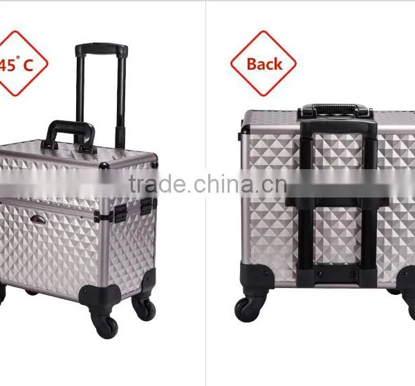 Professional Makeup Trolley Luggage Lighted Cases With Compartments photo-3