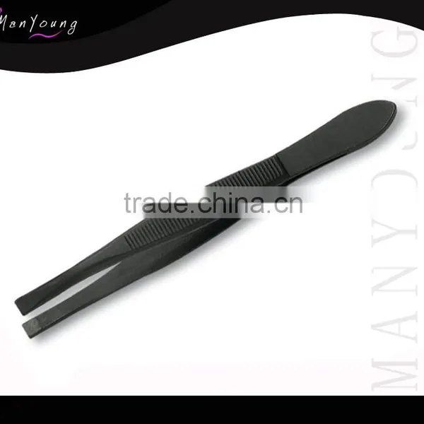 Black Handle Eyebrow Tweezers Manicure Set