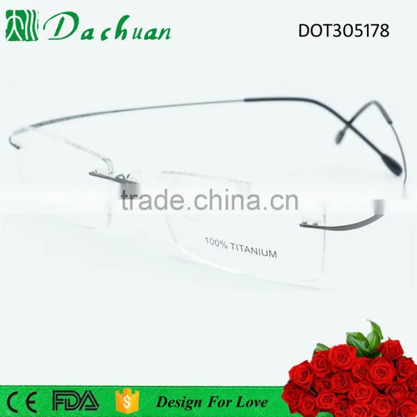 Top Sale Classic High Quality Rimless Super Flexible Titanium Eyewear Wenzhou Titanium Factory photo-2