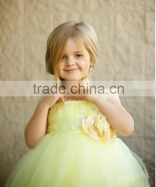 2015 New Arrival Baby Tutu Dress Maxi Light Yellow Baby Tutu Dress photo-3