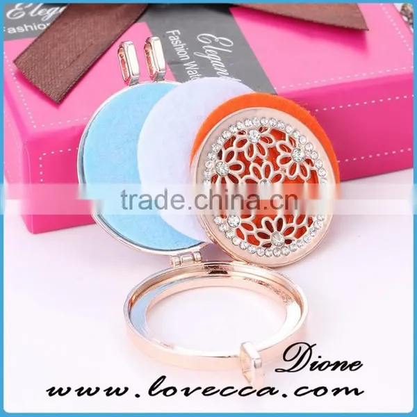 Rose Gold Aroma Jewelry Essential Oil Diffusing Locket Pendant Necklace For Aromatherapy photo-4