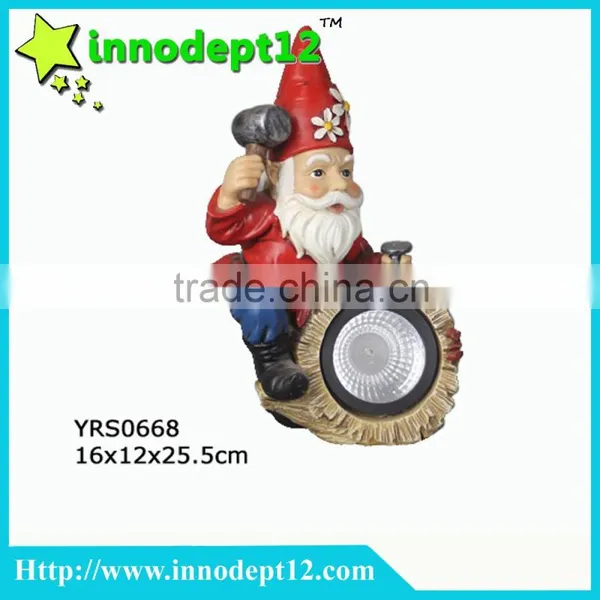 Home & Garden Decoration Resin Gnome Solar Garden Light