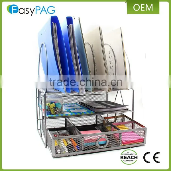 Wholesale Multifunction Metal Wrought Iron Mesh Office Desk Magazine Rack photo-6