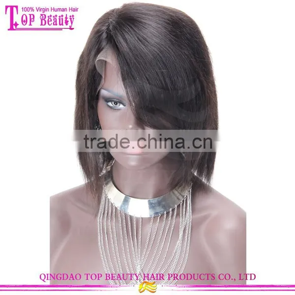 Side Part Stock Cheap 150% Density Human Hair Short Bob Lace Front Wig Brazilian Glueless Bob Lace Front Wig photo-2