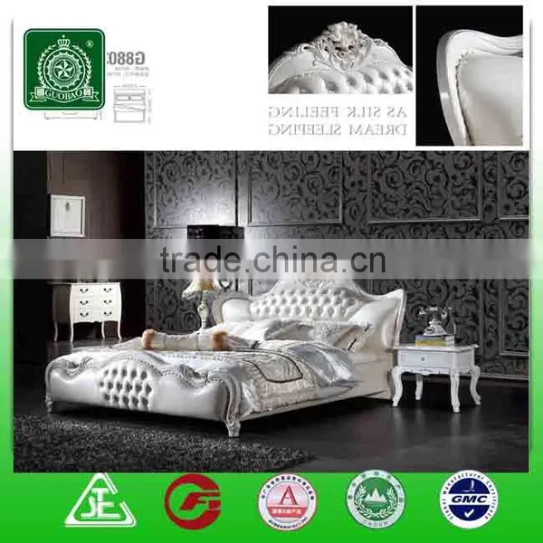 G8803 Wholesale High Quality Solid Wood Leather Bed/luxury Italian Genuine Leather Bed photo-5