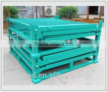 Customized Folding Metal Container / Steel Cage Pallet Warehouse System