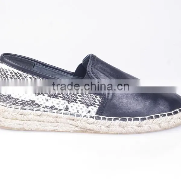Espadrilles With Snake Print Cow Leather Upper