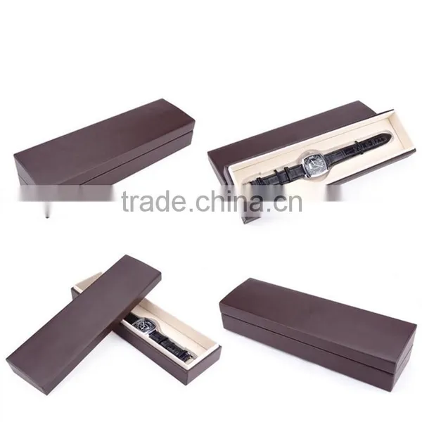 Wholesale Custom High-grade PU Leather Watch Box, Deep Coffee Color Beautiful Jewelry Box photo-3