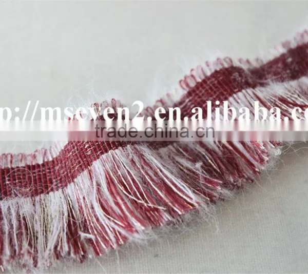 Good Looking Kintting Tassels Red and White Lace Trim for Garment Accessories photo-5