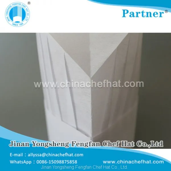 20cm Height Special White Round Top Cook Cap With Hook and Loop photo-5