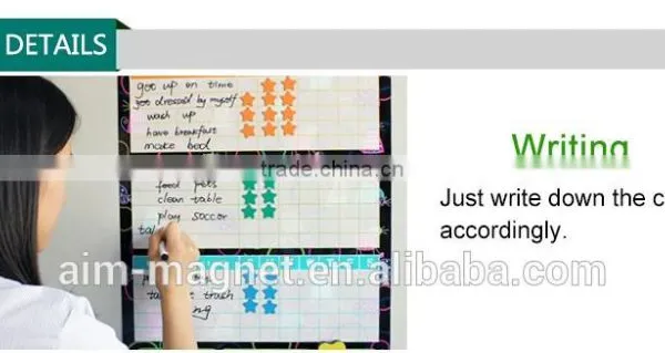 Magnetic Dry Erase Wall Sticker Printed Whiteboard Weekly Calendar 60 x 40 cm photo-2