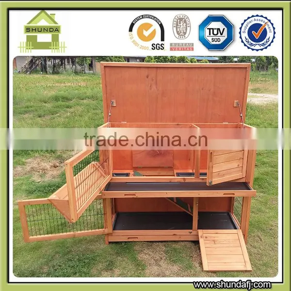 SDR020 Commercial Luxury Rabbit Cage Wooden Rabbit Cage With Hay Rack photo-4