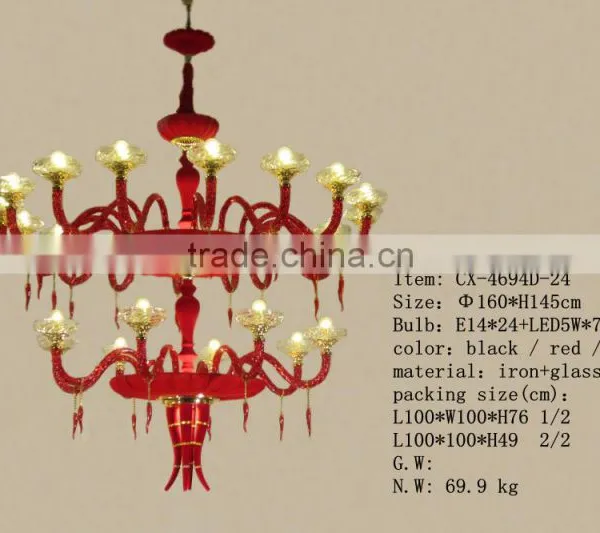 CE UL Certificate Wholesale Red Luxury Modern Metal Chandelier photo-3