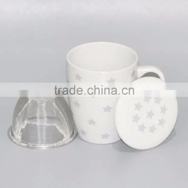 Porcelain Printed Tea and Coffee Mug With Lid and Filter photo-2