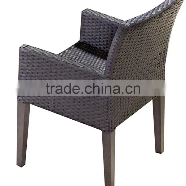 2017 Trade Assurance Most Popular Outdoor Simple Design Alum Frame pe Brown Rattan Dining Table Set Furniture photo-6