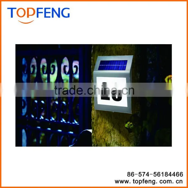 Outdoor Highlight Stainless Steel 3LED Wall Illuminator Waterproof Solar House Address Light,Wall Light photo-3