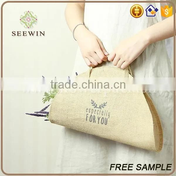 Convinient Natiral Jute Handed Floral Bag for Packing photo-2