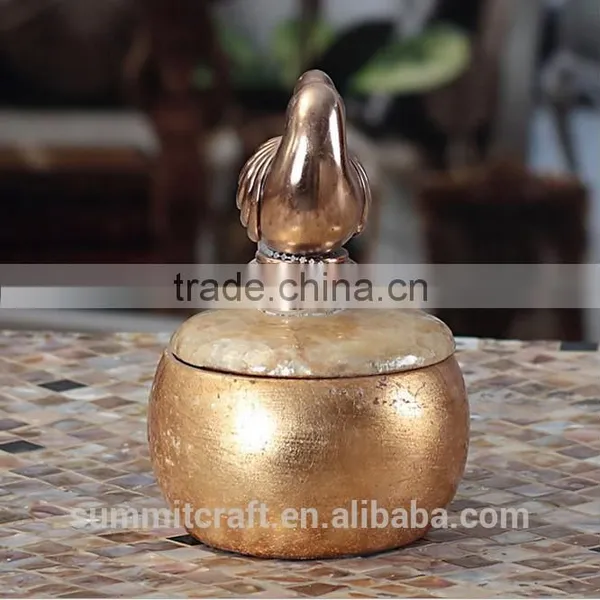 High End Resin Antique Vintage Golden Jewelry Box photo-3