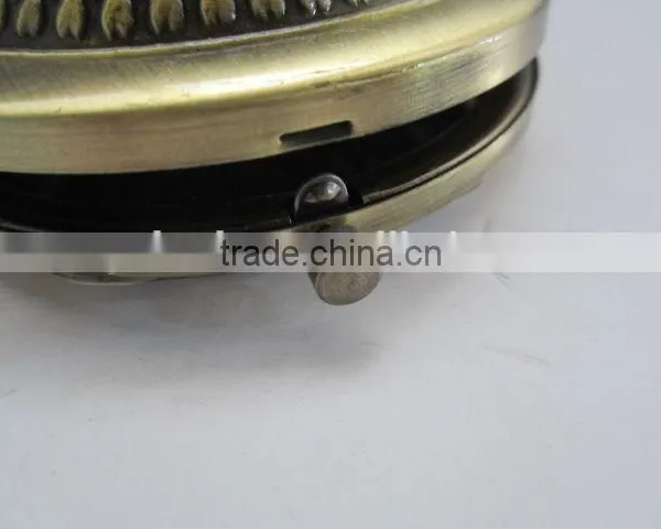 Retro Round Hollowing Metal Mirror With Diamonds/mirror photo-4