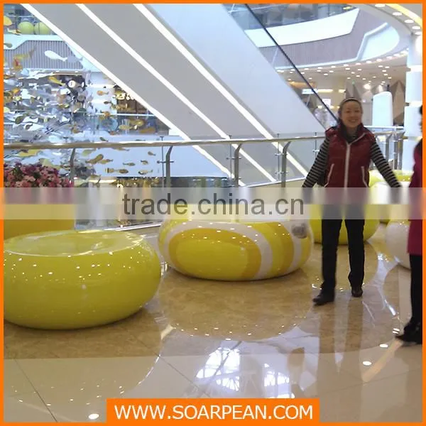 High Gloss Finish Shopping Mall Leisure Waiting Chair photo-2