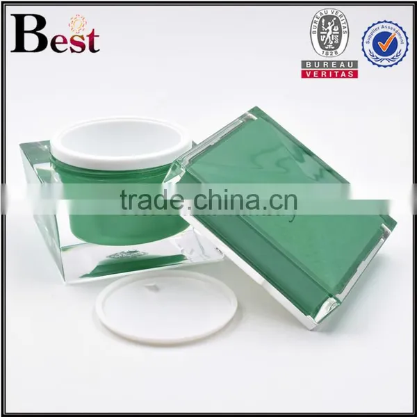 Square Acrylic Cosmetic Jar 50 ml Crystal Acrylic Jar for Face Cream photo-5
