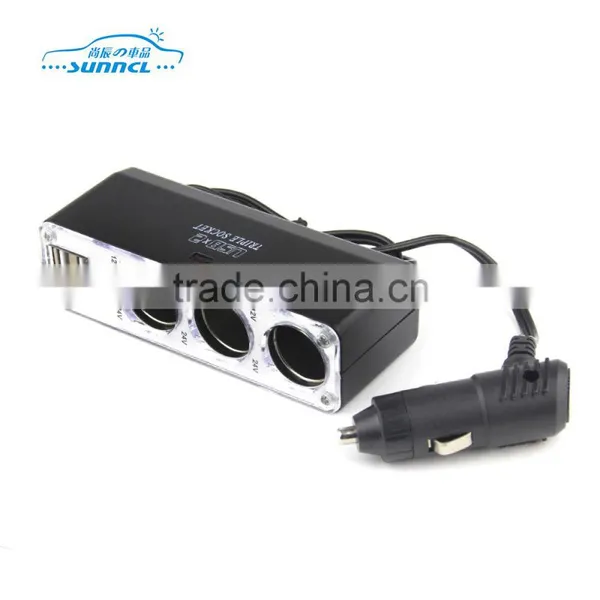 12V 24V Output 5V 2100mA Car Cigarette Lighter Socket 1 Hole 2 USB With Flexible Plug photo-4