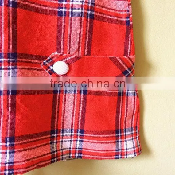 2017 Wholesale Kids Boutique Clothing Red Plaid Baby Clothes Latest Dress Frocks Designs Summer Dress photo-3