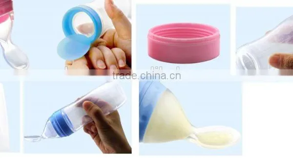 Baby Feeding Bottle With Spoon/squeeze Feeder/Baby Silicone Squeeze Spoon photo-2