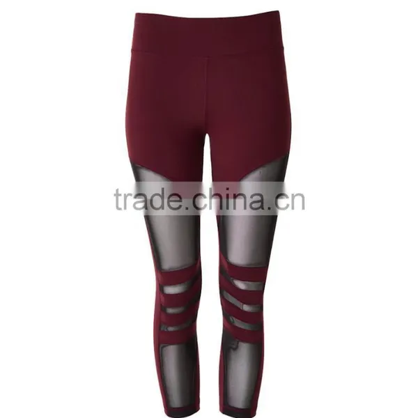 High Waist Ladies Mesh Cropped Legging Women Custom Yoga Pants New Mix Leggings Wholesale photo-4
