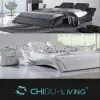 Queen Bed Frame Leather White, King Size Leather Bed, Leather Upholstered Bed
