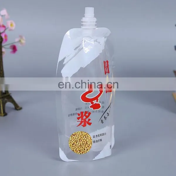 Manufacturer Customized Transparent Plastic Reusable Spout Pouch for Soymilk/juice Liquid Drinking Pouch With 250ml photo-3
