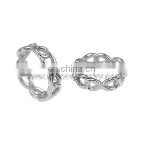 Cheap Wholesale Stainless Steel Infinity Silver Color Women's Wedding Rings Jewelry Gifts photo-4