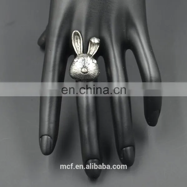 MCR-0017 In Stock Latest Fashion Bunny Design Silver Rings for Women photo-3