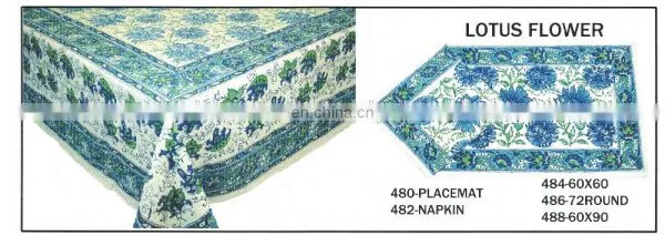 HAND BLOCK PRINTED TABLE CLOTH MAT & NAPKIN