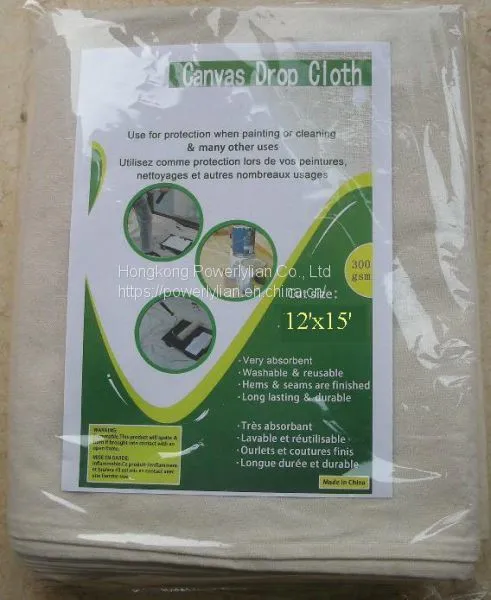 9 x 12ft Canvas Drop Cloth China Supplier Cotton Drop Sheet