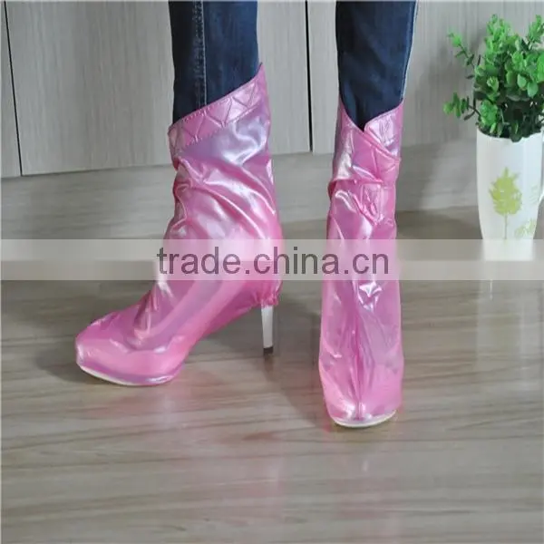 2015 Fashion Outdoor PVC Lady Rain Shoe Covers for Heel Shoe photo-3