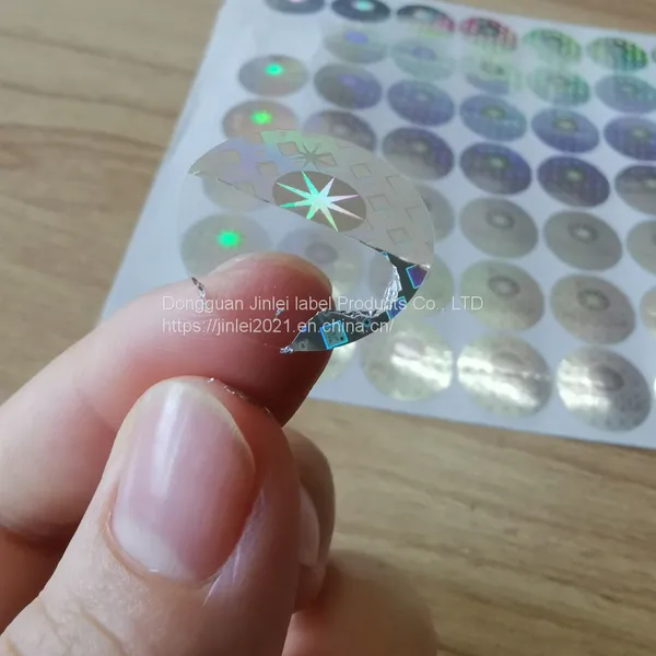 Round Laser Etched Adhesive Security Hologram Labels With Serial Numbers photo-2