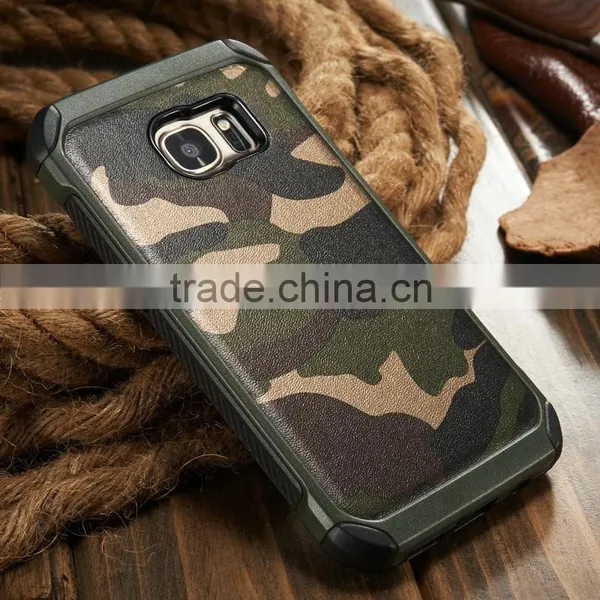 Express Camouflage 2 in 1 Genuine Leather With Solier Wind Case for Samsung Galaxy s7 Edge ,for Samsung Galaxy s7