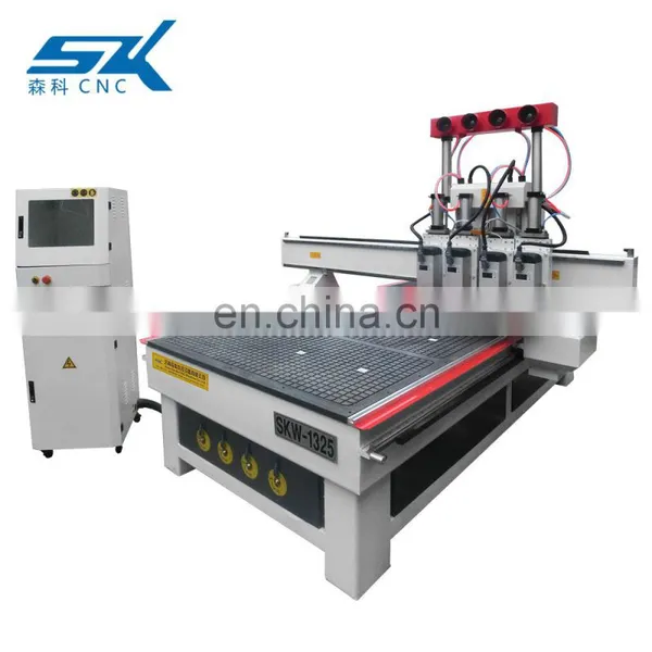 Multi Heads CNC 1325 Pneumatic System ATC Four Spindles Wood CNC Router Machine photo-4