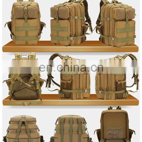Wholesale High Capacity Outdoor Waterproof Hiking Survival Knapsack Sport Bag Black Tactical Backpack photo-5