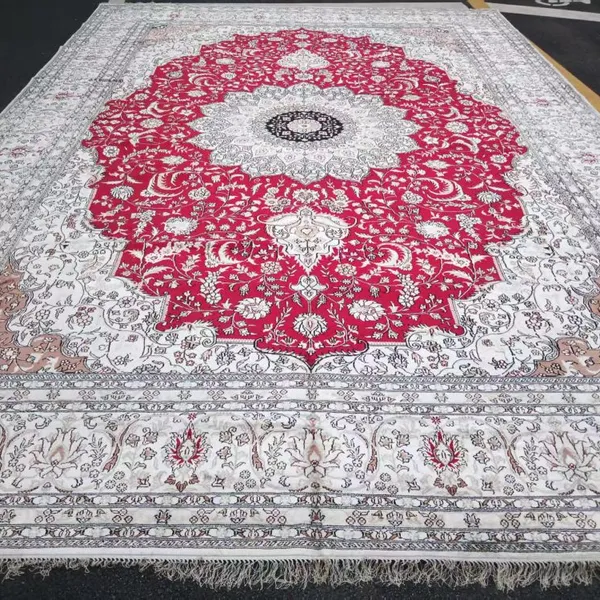 12x18ft Extrordinary Large Size Red Color Handmade Silk Persian Carpet for Villa Living Room,hall Luxury Carpet